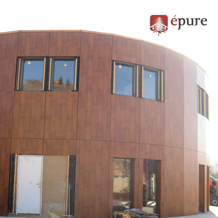 bâtiment tertiaire ossature bois douglas ajourée valady