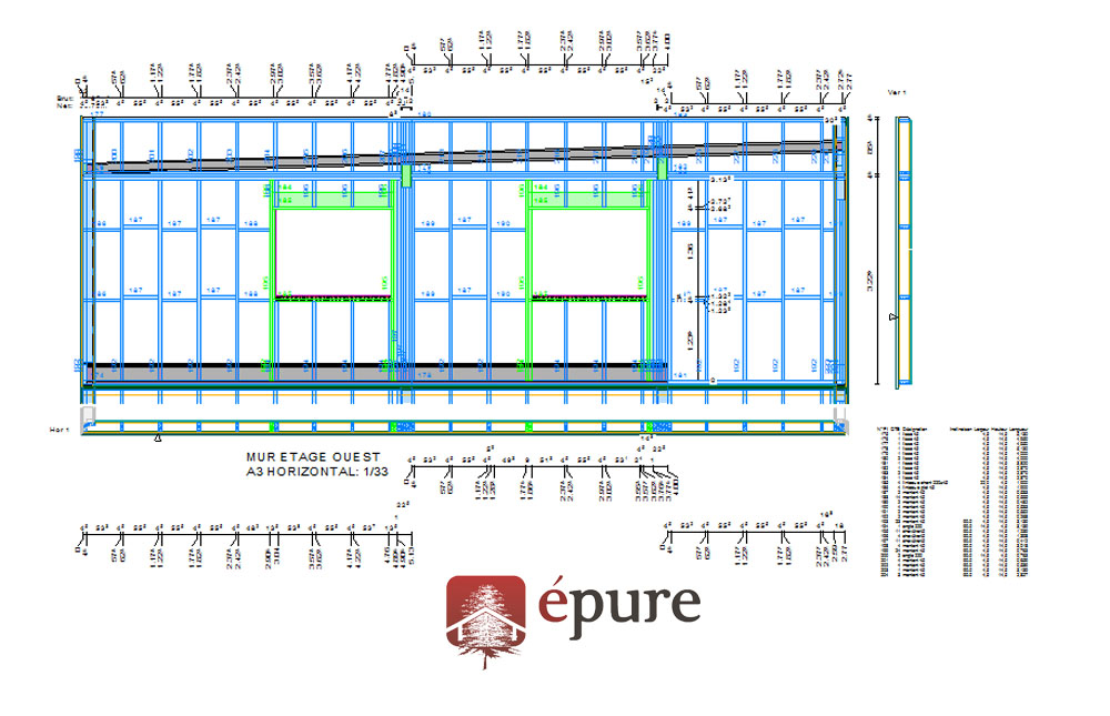 plan de fabrication bâtiment ossature bois toulouse epure construction bois