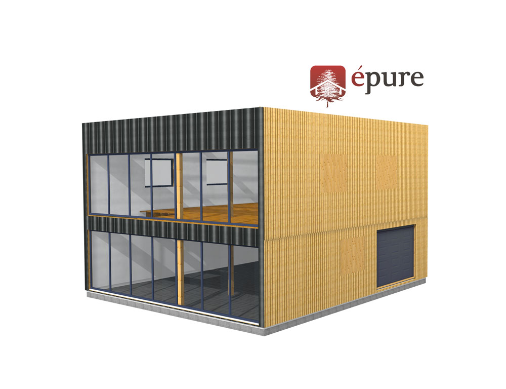 vue 3D structure bâtiment ossature bois toulouse epure construction bois