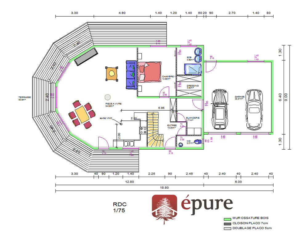 maison bois La Primaube epure construction bois
