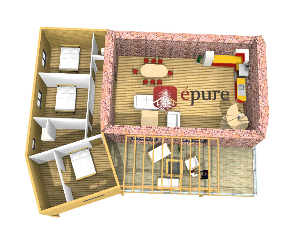 conception 3D extension ossature bois agen d'aveyron epure construction bois