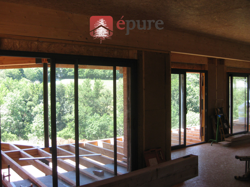 maison ossature bois à Rignac épure construction bois