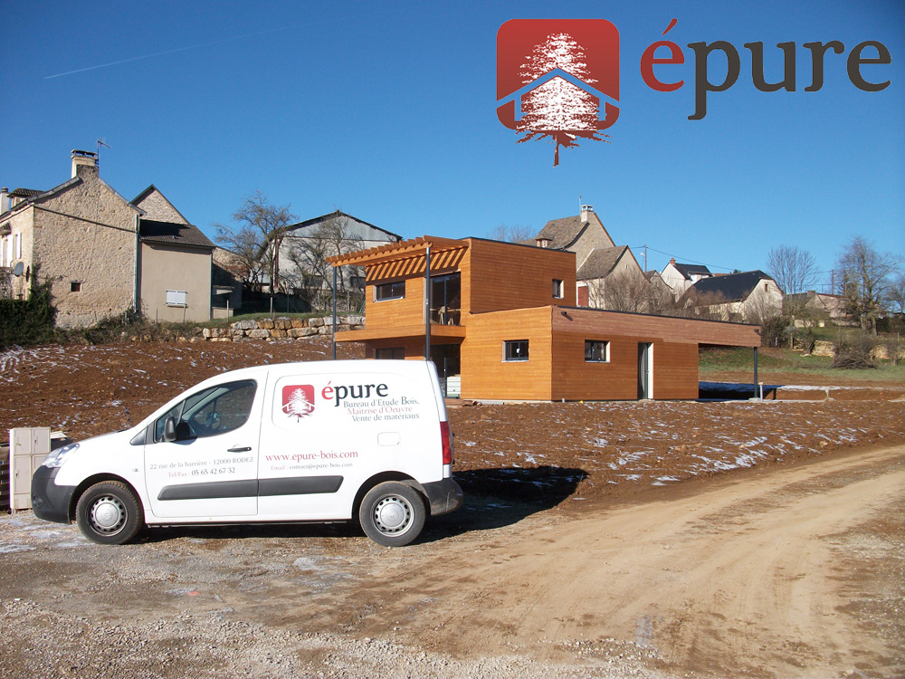 maison ossature bois à concoures épure construction bois