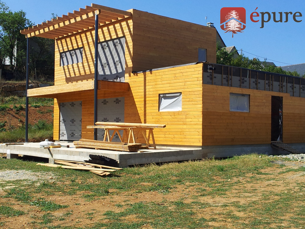 maison ossature bois à concoures épure construction bois