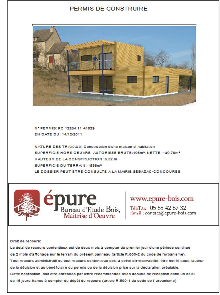 maison ossature bois à concoures épure construction bois