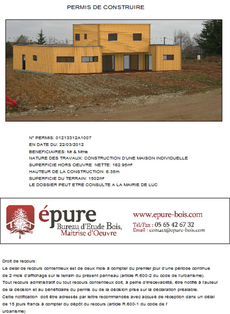maison ossature bois à Luc épure construction bois
