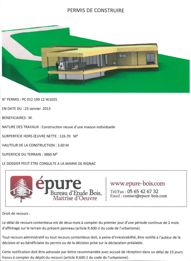 maison ossature bois à Rignac épure construction bois