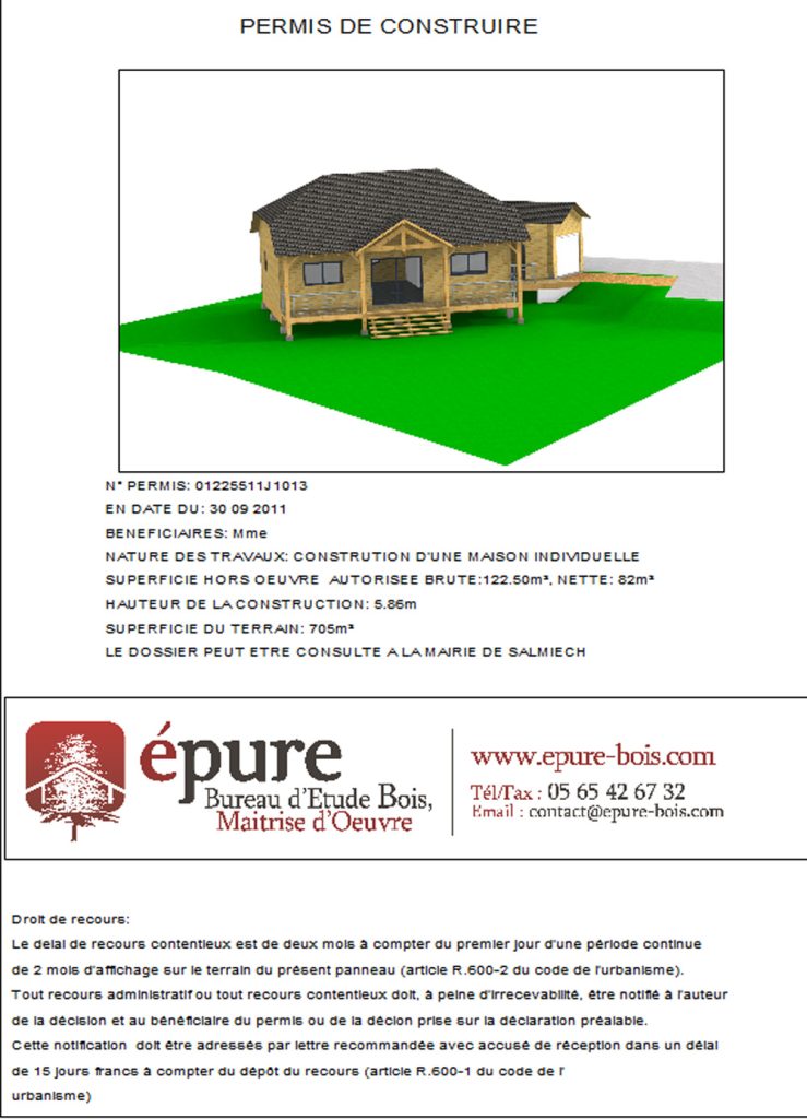 maison ossature bois à Salmiech épure construction bois