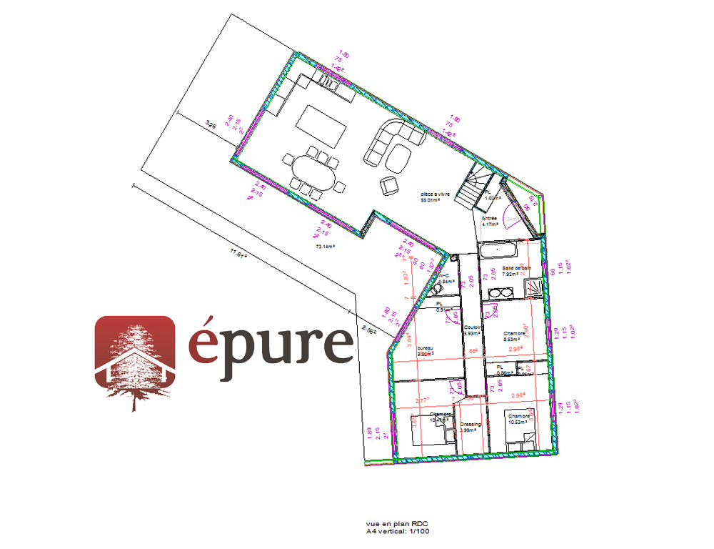 maison ossature bois à Rignac épure construction bois