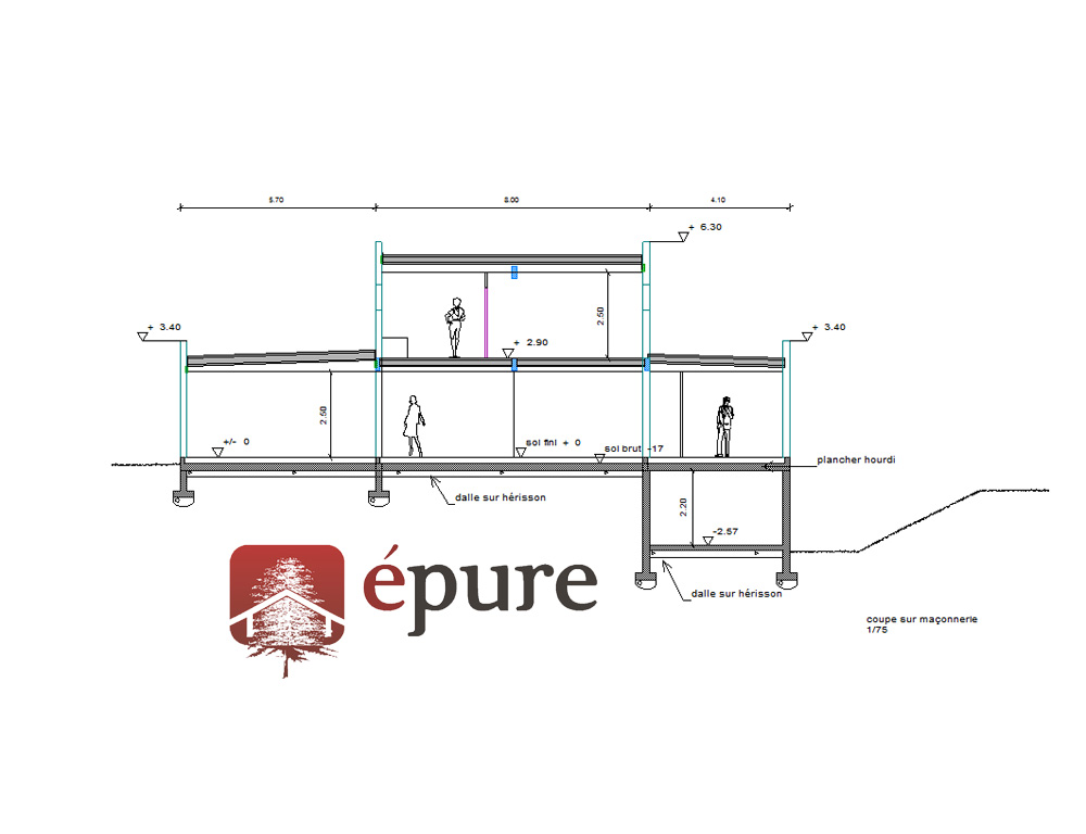 maison ossature bois à Luc épure construction bois