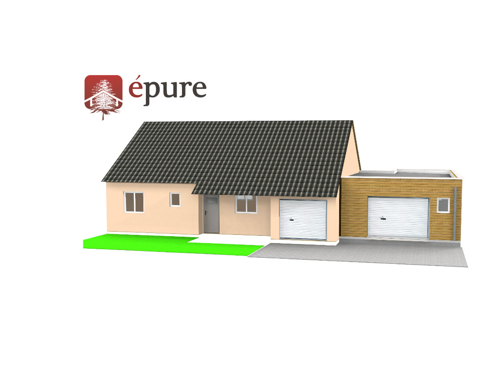 vue 3D extension ossature bois epure construction bois