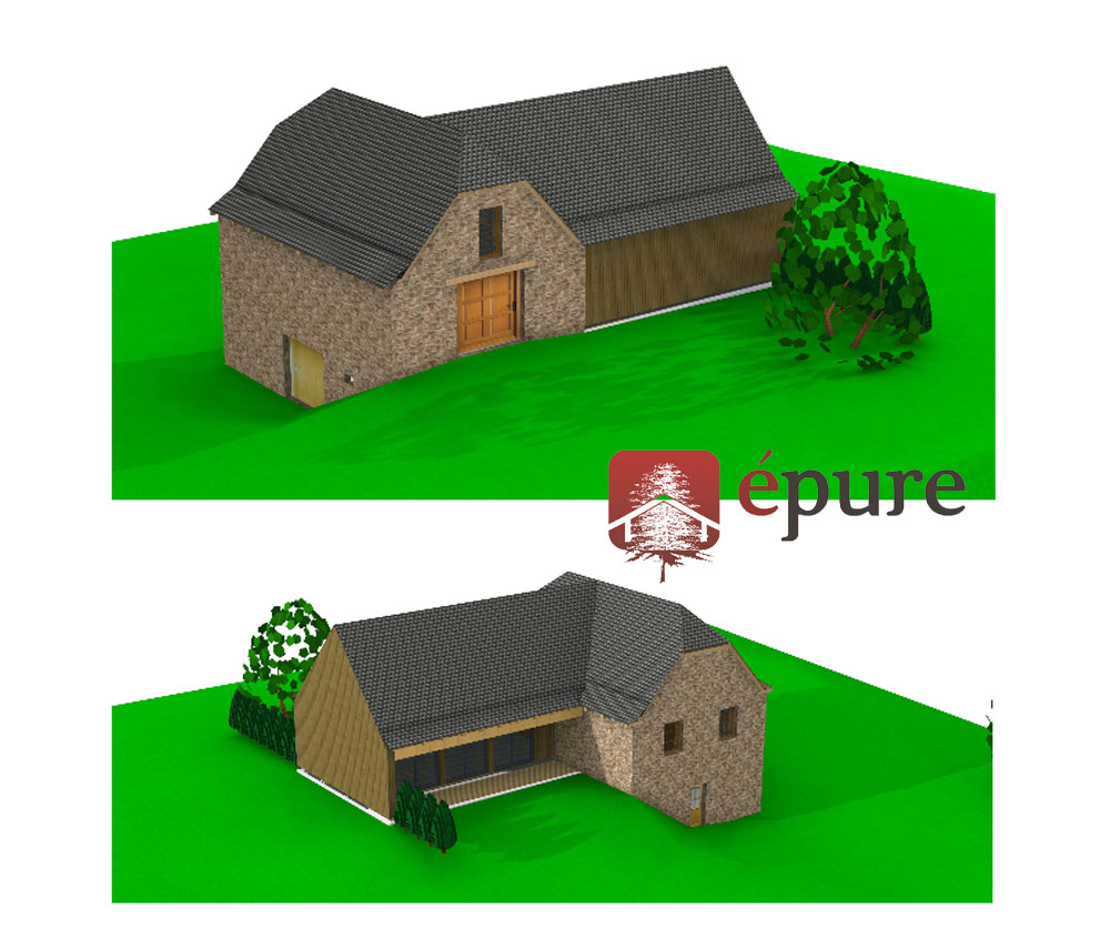 vue 3D extension ossature bois st cyprien epure construction bois