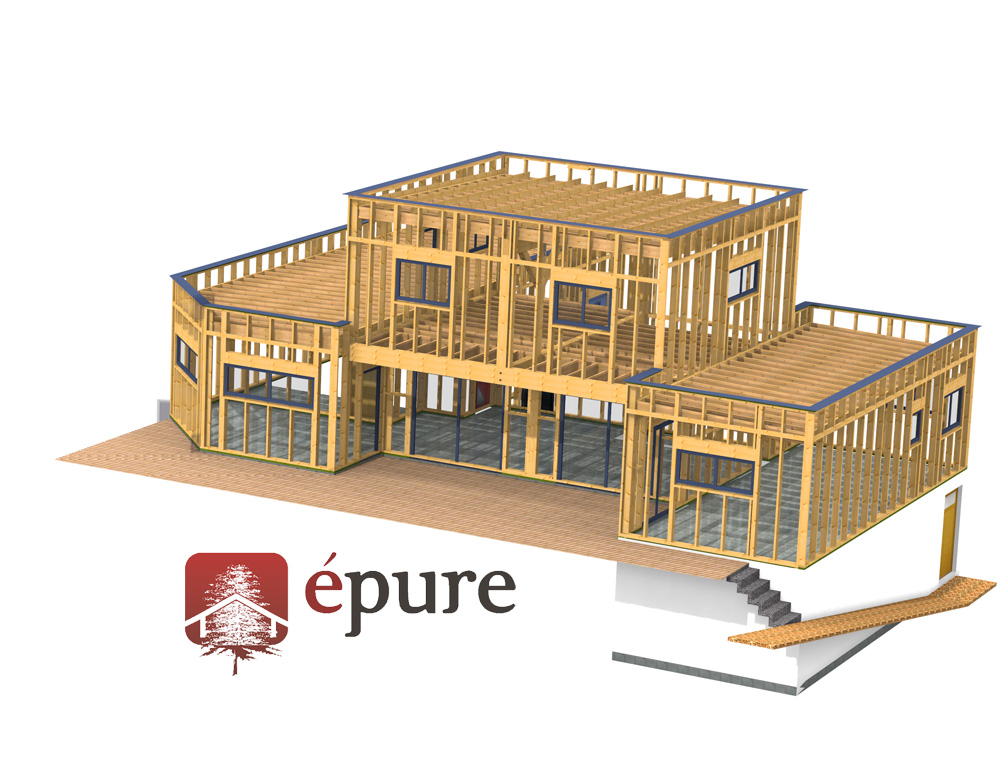 maison ossature bois à Luc épure construction bois