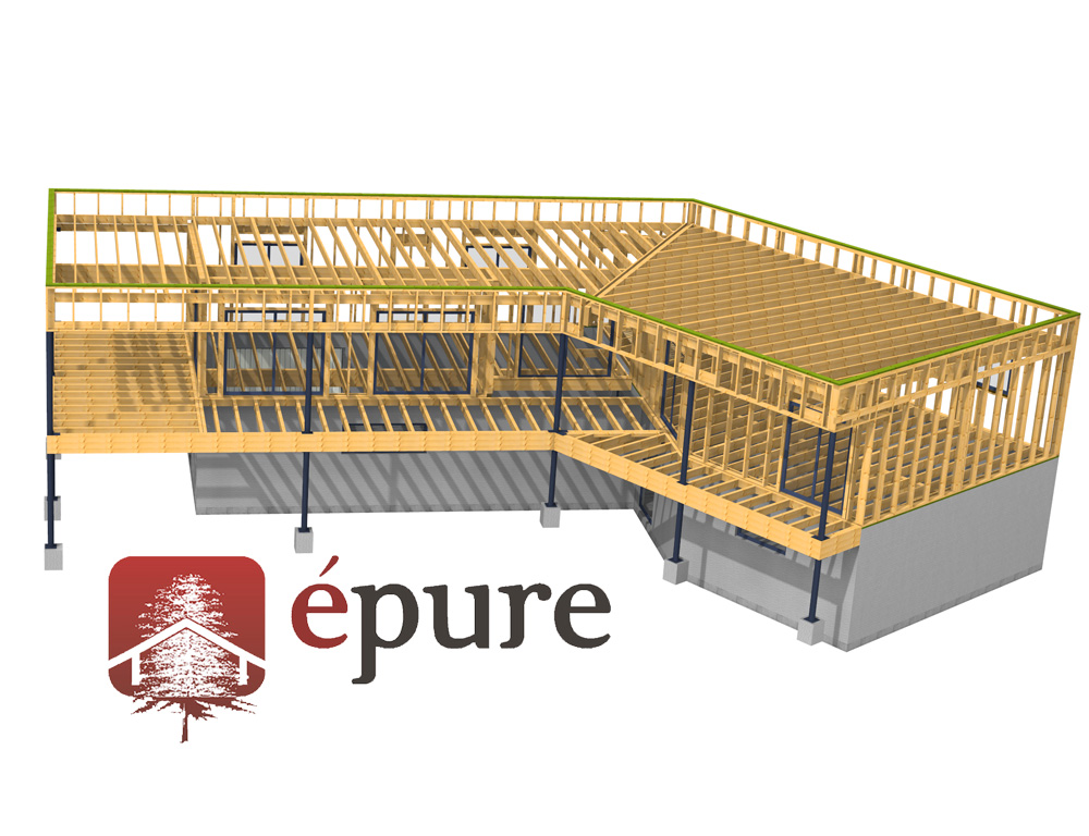 maison ossature bois à Rignac épure construction bois