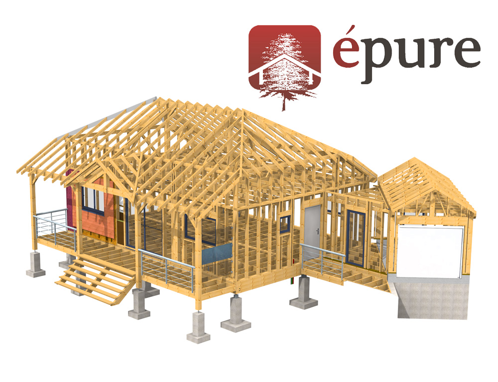 maison ossature bois à Salmiech épure construction bois