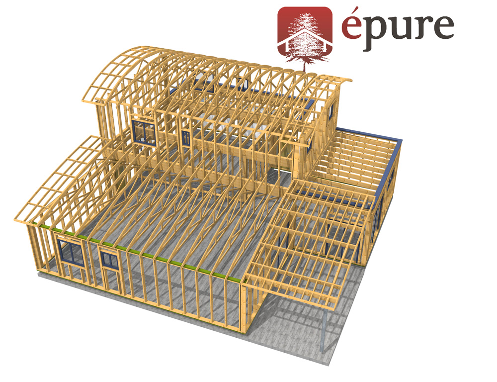 maison ossature bois douglas a concoures epure construction bois